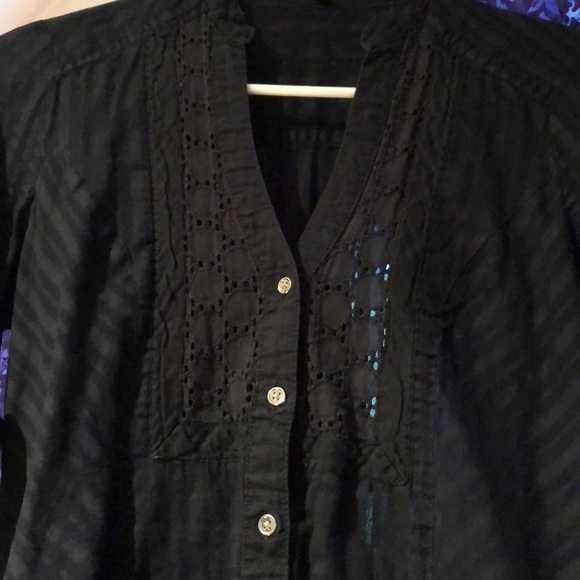Express Design Studio Black button up blouse - Picture 3 of 4